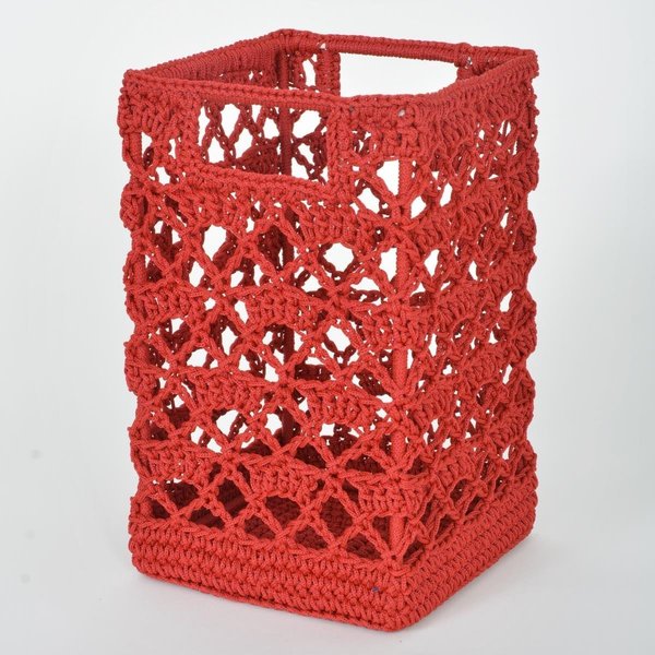 Heritage Lace Mode Crochet BasketRuby Red 9 x 5.5 x 5.5 in. MC-1125RR